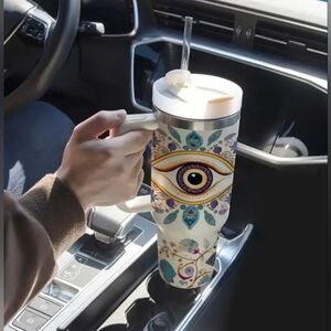 (3) Thermos/Cup/Water Bottle Transfer Stickers/Decals Evil Eye Hamsa Hand Fatima
